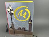 a card with a picture of big ben and a lamp post