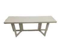 Console pouvant former table en bois stratifié blanc , pieds… (photo 2)