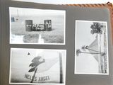 un livre avec des images d'un avion, d'un cerf-volant et d'un panneau