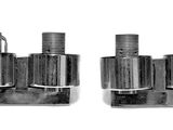 quatre raccords en acier inoxydable sont représentés sur un fond blanc