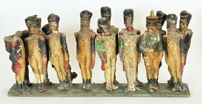 a group of figurines that are on a table
