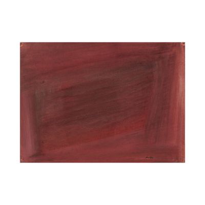 une peinture représentant un carré rouge sur fond blanc