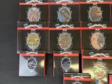 a lot of coins that are on the table