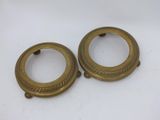 a pair of brass plated candlestick holders