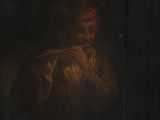 un tableau représentant un homme coiffé d'un turban jouant de la flûte