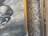 a picture of a painting of a man riding a horse