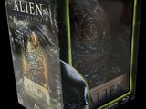 aliens alien busturine in a box on a black background