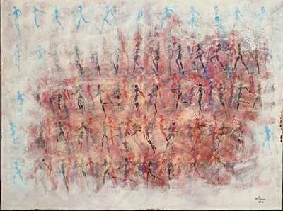 an image of a painting of a group of people in a field