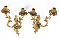 Paire d'appliques murales, bronze doré, style Louis XV, Fran… (photo 5)
