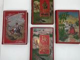 four books that are on the wall in the room