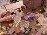 a table with a lot of items on it