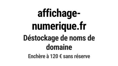 Nom de domaine affichage-numerique.