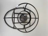 a close up of a light on a wall with a white background