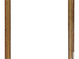an old picture frame with a white background and gold trim