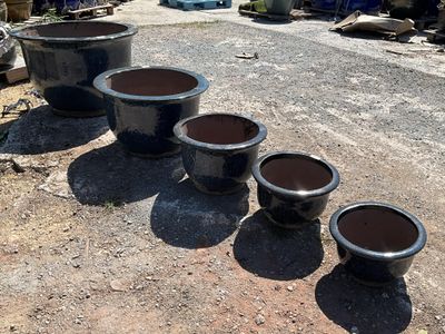 set de 5 Pots Terre cuite fait à la main diamètres 85-65-50-…
