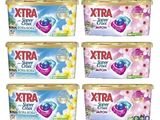 six dosettes de liquide vaisselle « Xtra Super Fresh » dans un pot