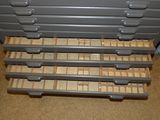 many drawers that are stacked on top of each other