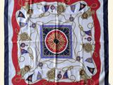 an image of a square scarf with a design on it