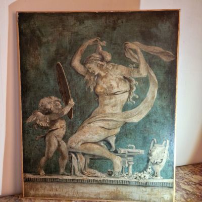 une photo d'un tableau représentant une femme tenant un miroir