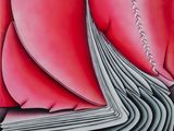 une image représentant un tableau sur lequel figure un livre rouge et blanc