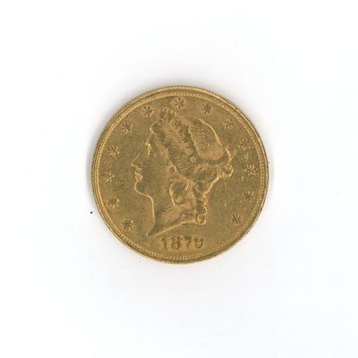 une image d'une pièce d'or sur une surface blanche