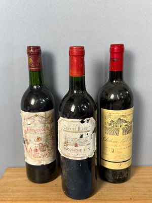 Lot de 3 bouteilles de vin rouge :