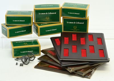 Atlas, 8 canons de Gribeauval neufs en boite et 5 supports bois avec f - Photo 1