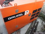 a small orange generator that is sitting on the side of the road