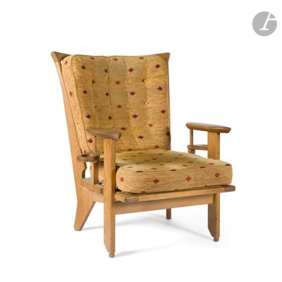 an image of a wooden chair with a yellow upholstered seat