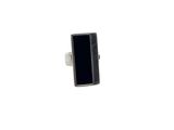 rectangular black onyxine stone ring in sterling silver setting