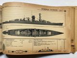 a book with a diagram of a battleship on it