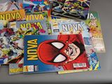 a lot of comic books on the table