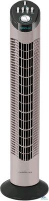 a close up of a tower air purifier on a white background
