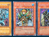 three cards of different types of cards are shown on a blue background