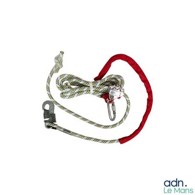 a rope with a carabine attached to it on a white background
