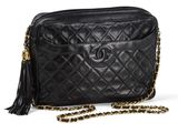 chanel black quilted lambskin cross body bag