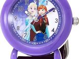 disney ' s frozen princess watch with purple leather strap