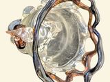 sterling silver ring with white topaz and rose cut diamonds