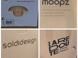 plusieurs photos d'une boîte portant un logo et d'une boîte portant un logo