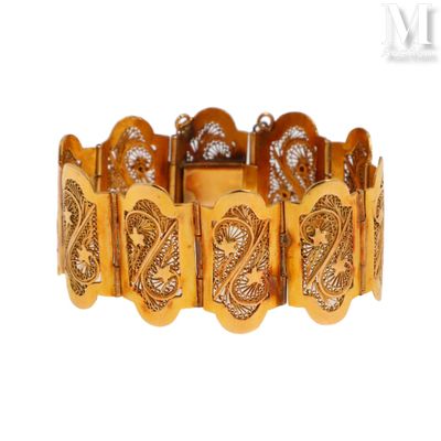 Bracelet Bracelet en alliage d'or rose 14k (585°/°°) à décor…