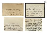 a group of three old letters on a piece of paper