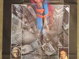 a movie poster for superman starring superman and the city