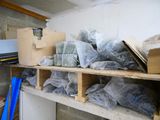 a lot of boxes that are on a shelf