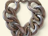 chunk chain bracelet in antique silver - plated brass