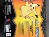 the back of a box of pokemon trading cards with a picture of pikachu