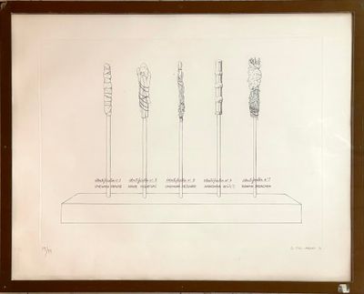 une image représentant un dessin d'une rangée de brosses à dents sur une étagère