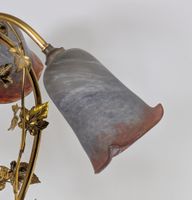 Pied de lampe en bronze et laiton doré à décor feuillagé, à … (photo 2)