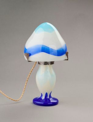 André DELATTE (c1887-1953) Lampe champignon en verre soufflé…