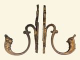 pair of antique cast iron wall brackets with lion heads