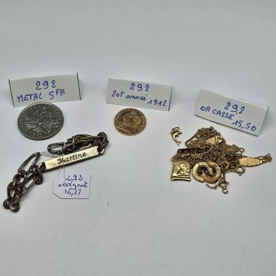 several different types of jewelry are displayed on a white surface
